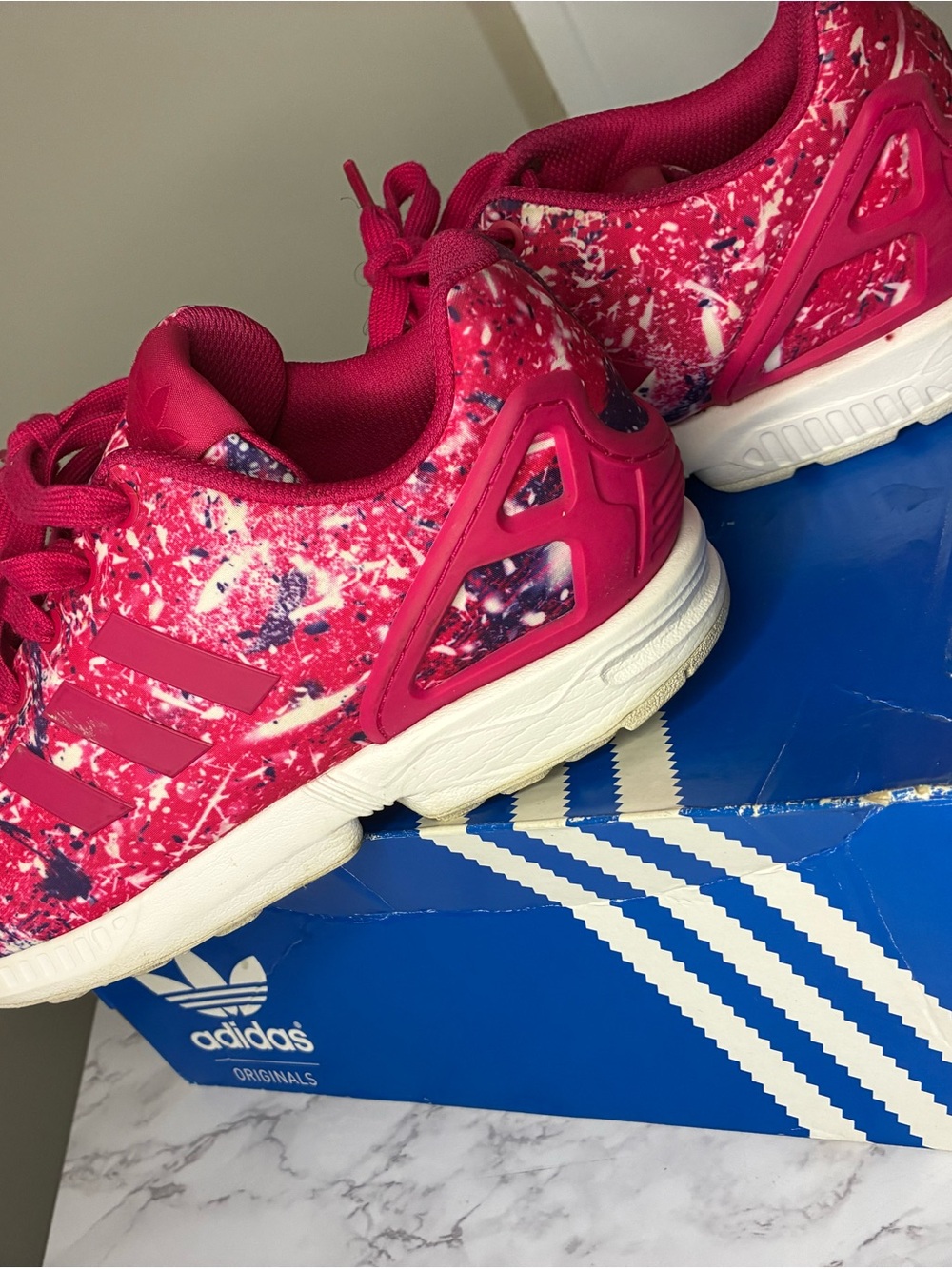 adidas Women’s Hot Pink Speckled Athletic Sneakers